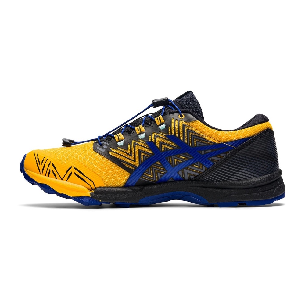 Asics Vibrant Yellow and Deep Blue Athletic Shoes